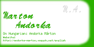 marton andorka business card